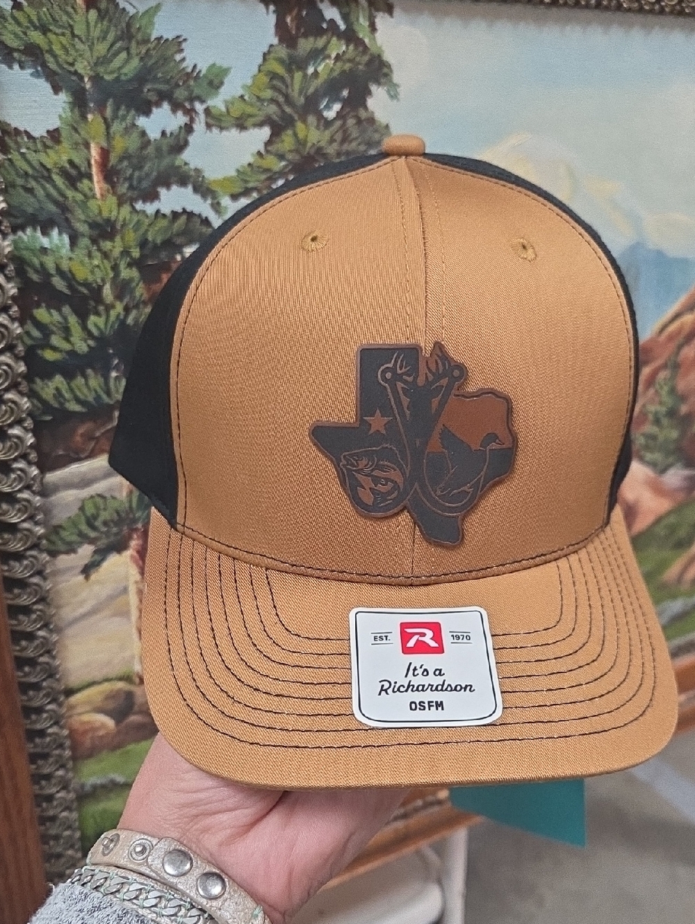 Men's Brown & Black Texas Patch Trucker Cap